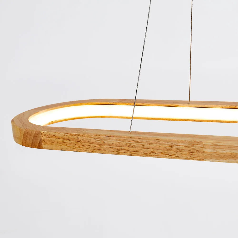 Veon Modern Oval Wood Pendant Light