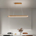 Veon Modern Oval Wood Pendant Light