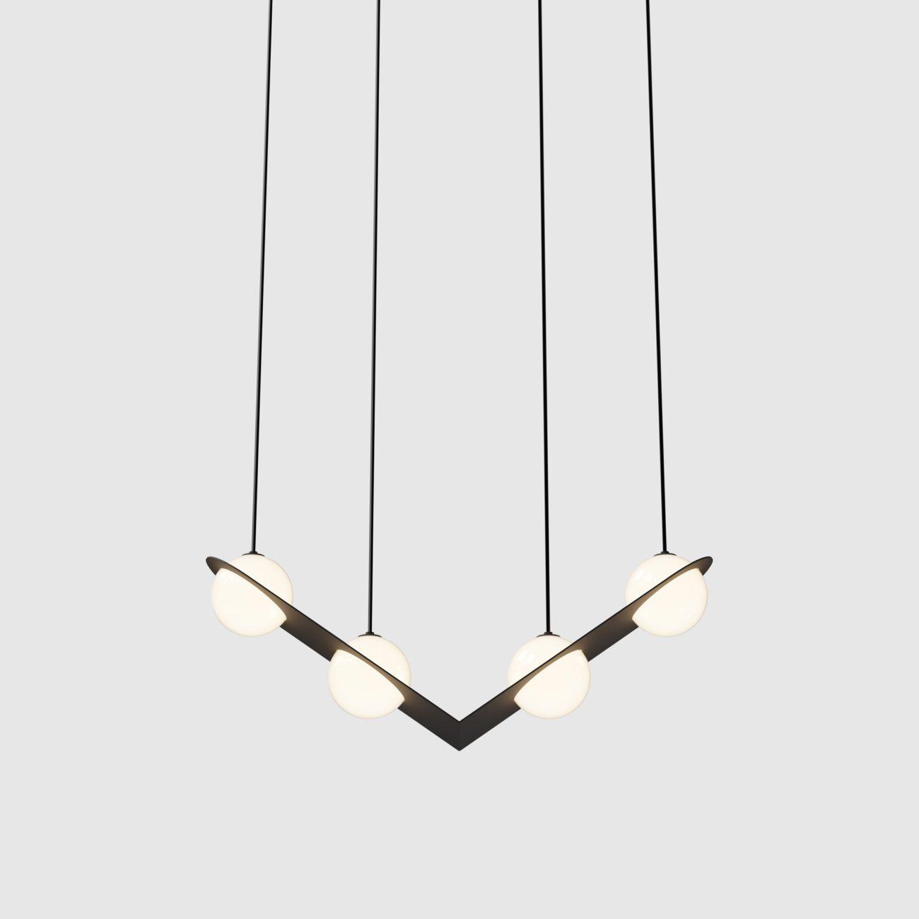 Selan Black Glass Pendant Light