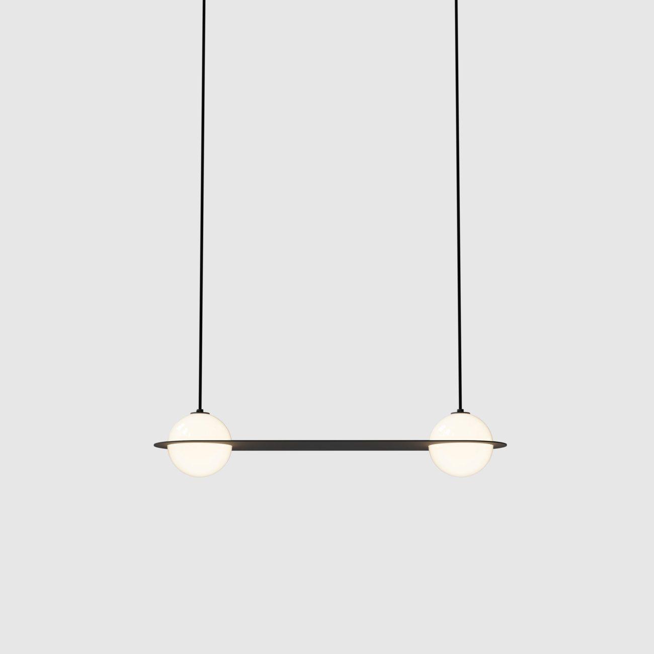 Selan Black Glass Pendant Light