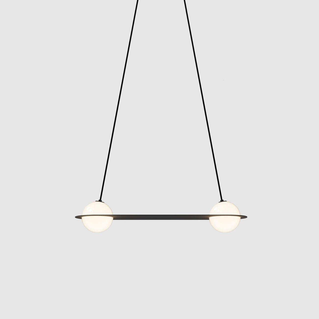 Selan Black Glass Pendant Light