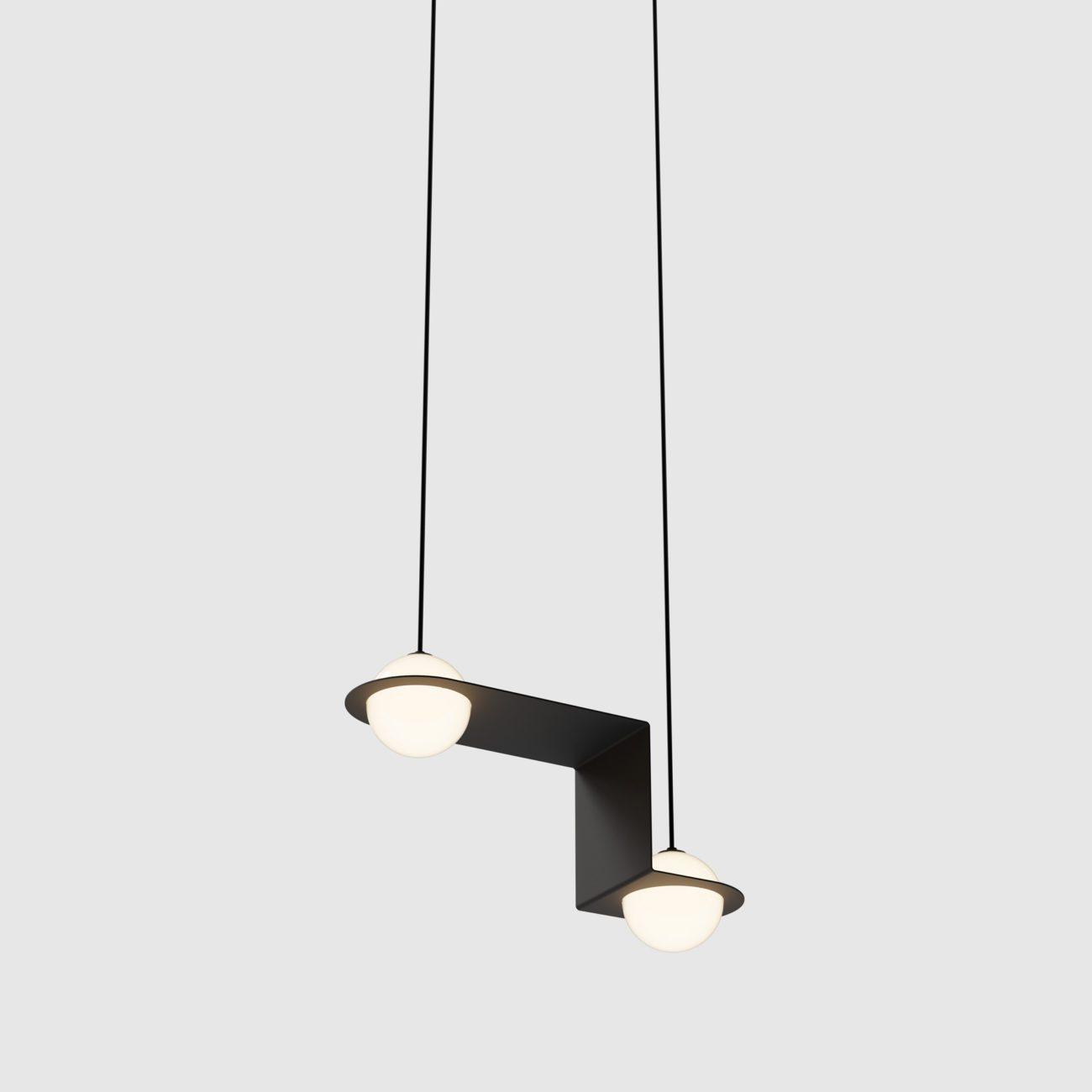 Selan Black Glass Pendant Light