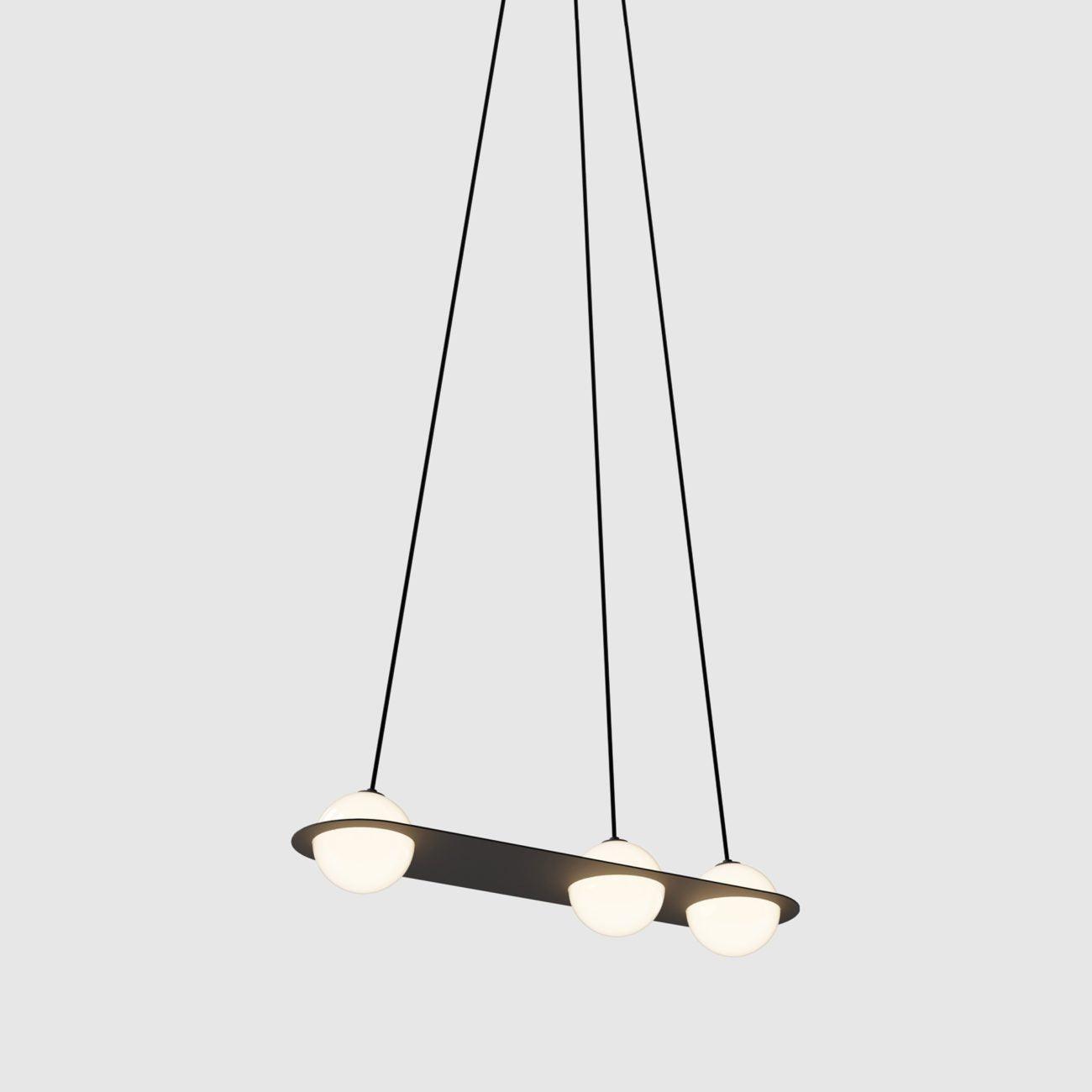 Selan Black Glass Pendant Light