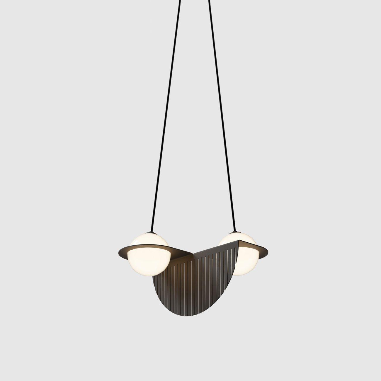 Selan Black Glass Pendant Light