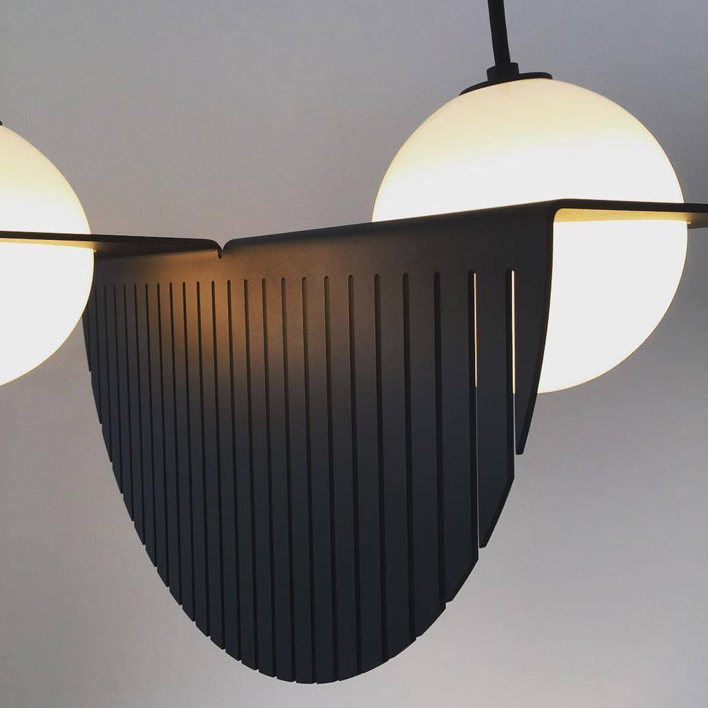 Selan Black Glass Pendant Light