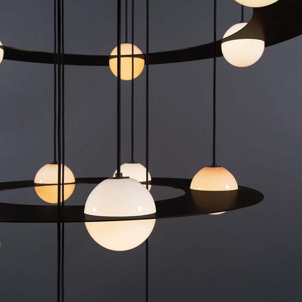 Selan Black Glass Pendant Light
