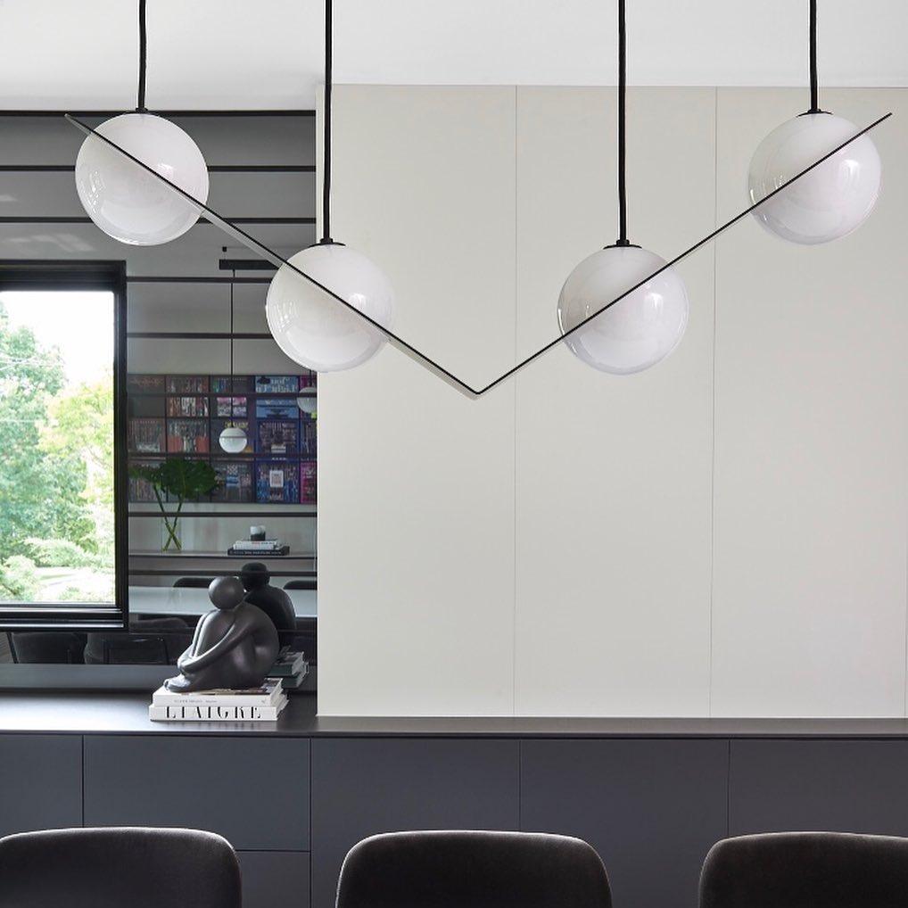 Selan Black Glass Pendant Light