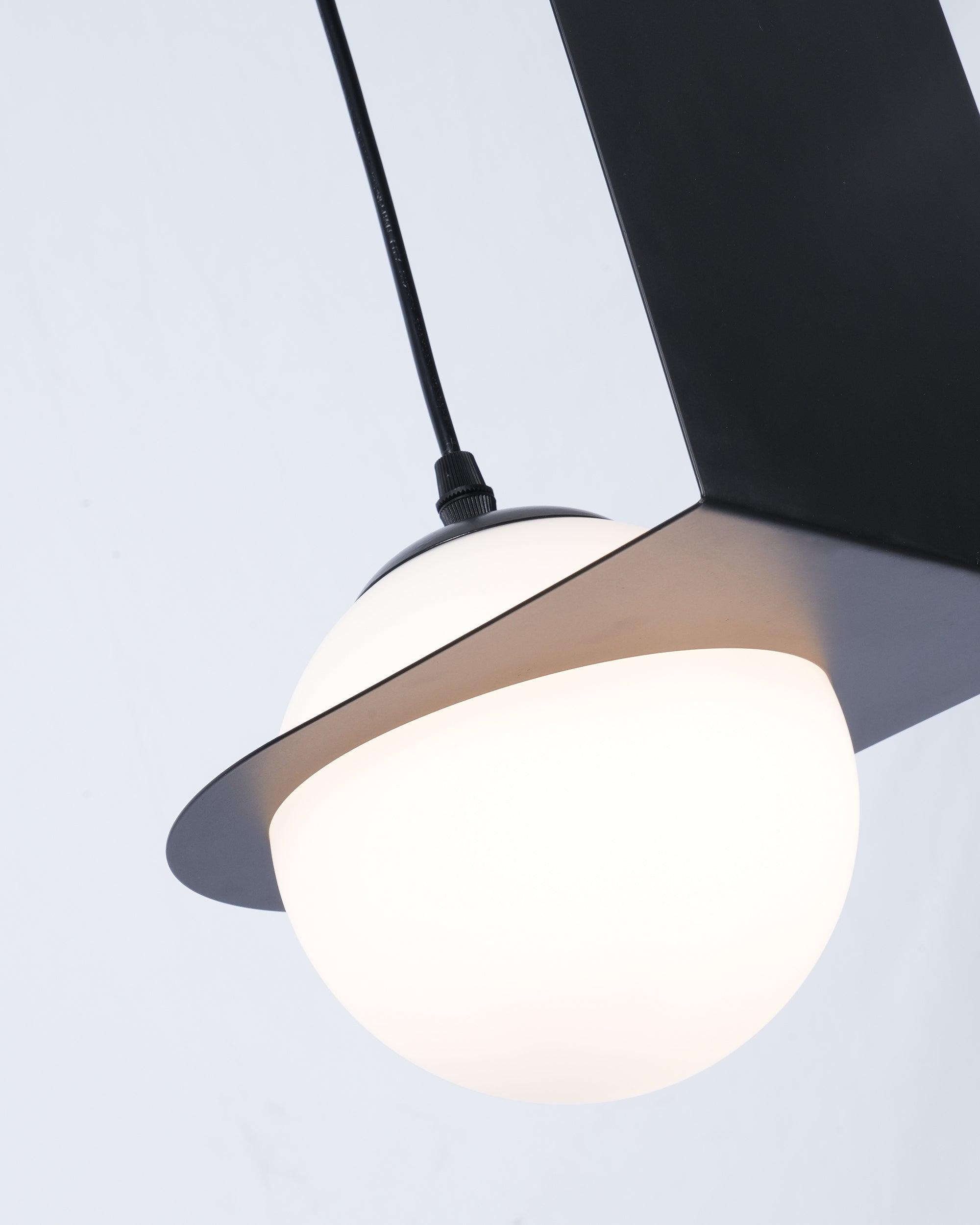 Selan Black Glass Pendant Light