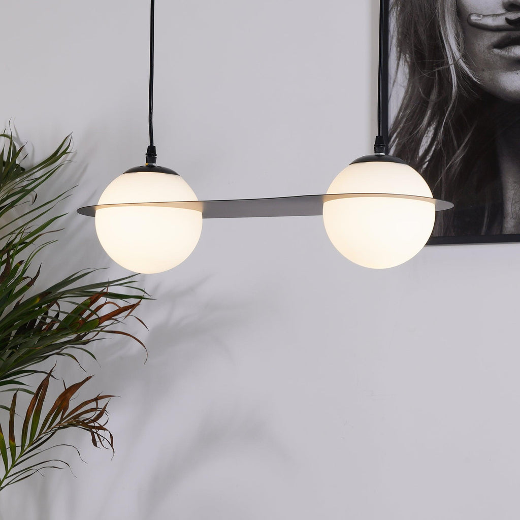 Selan Black Glass Pendant Light