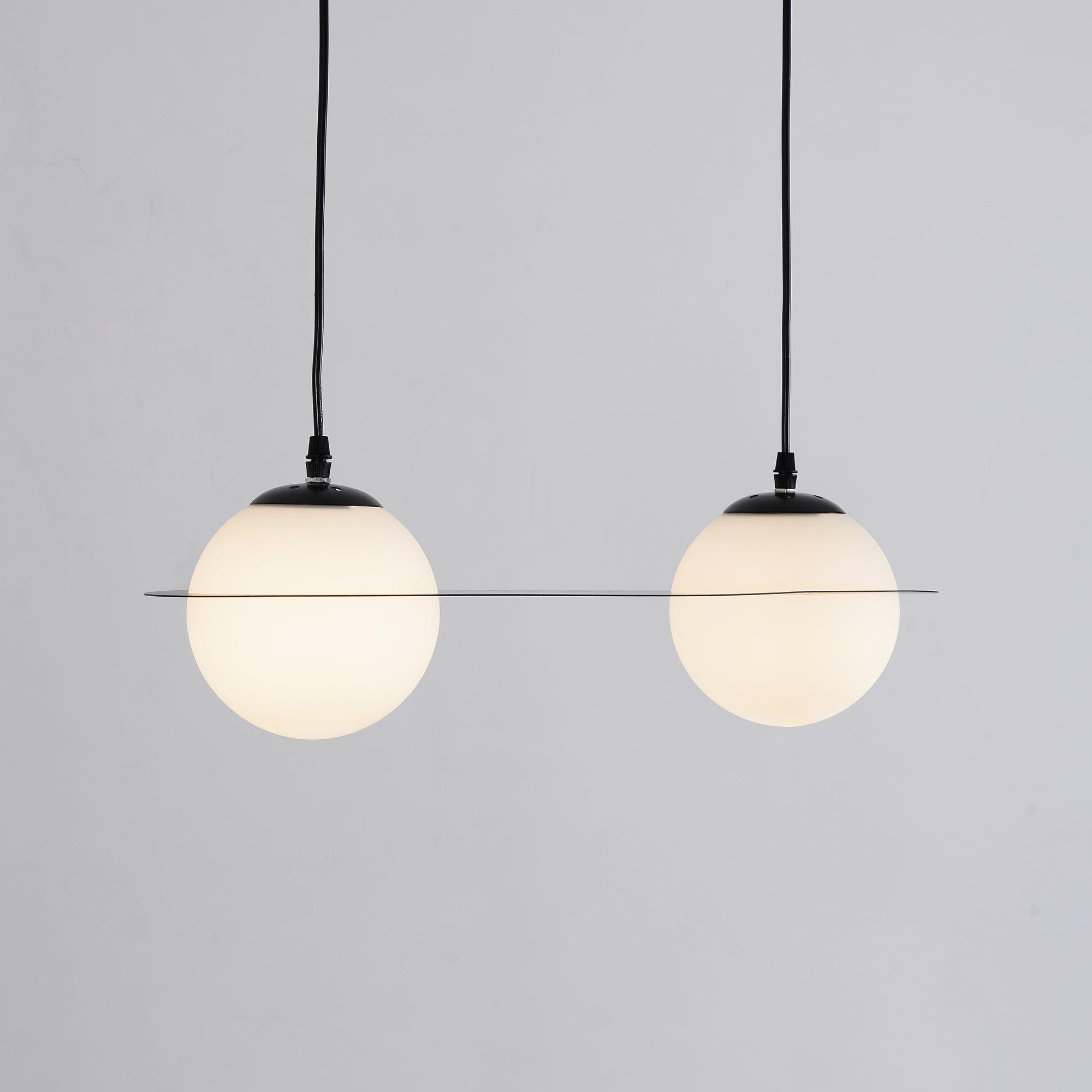 Selan Black Glass Pendant Light