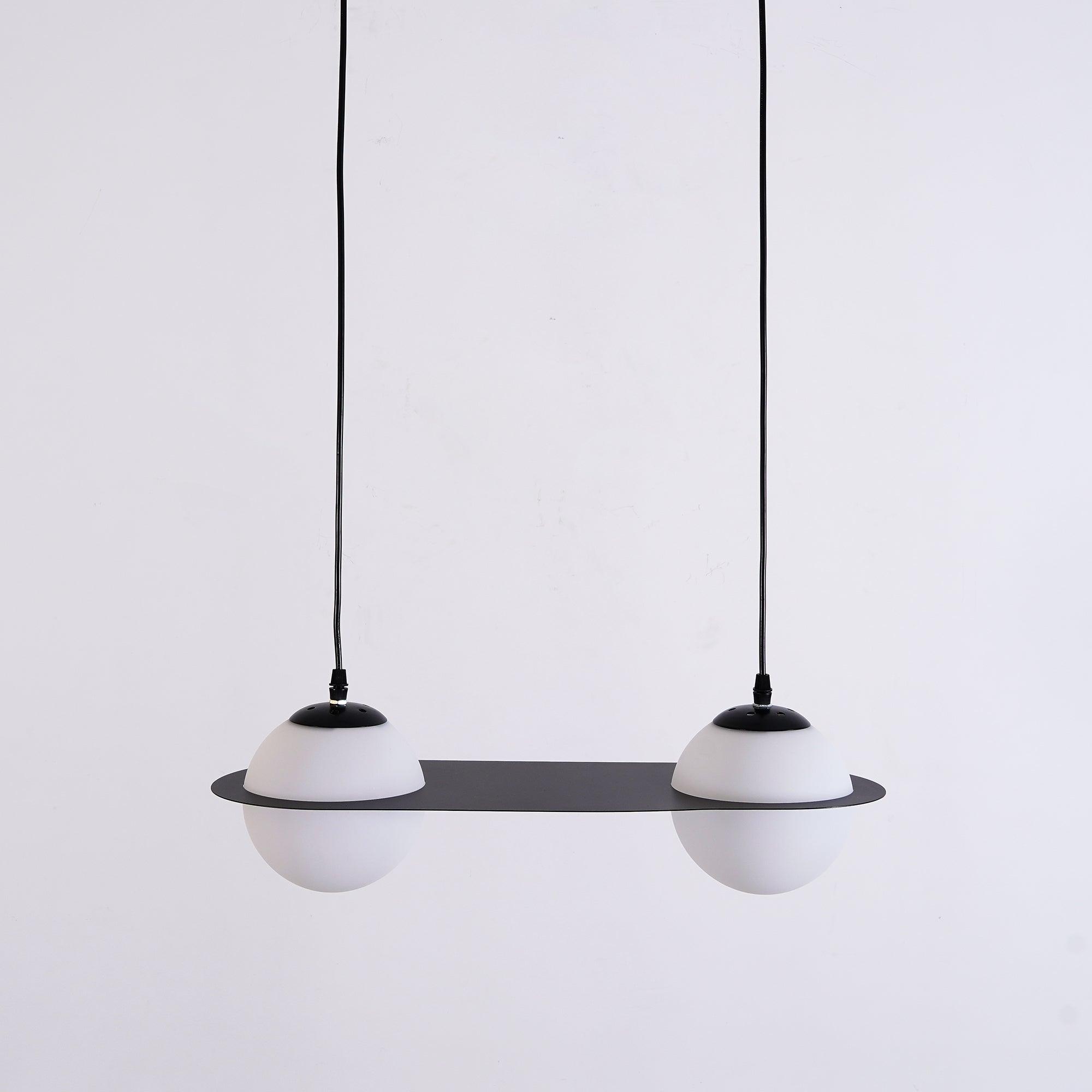 Selan Black Glass Pendant Light