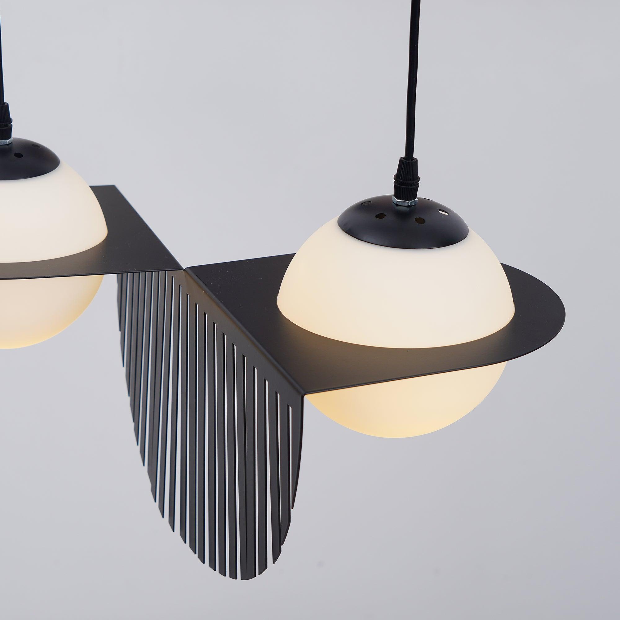 Selan Black Glass Pendant Light