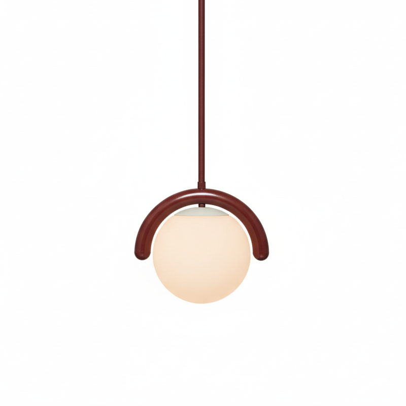 Uveta Linear Chandelier in Red and Silver