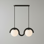 Uveta Linear Chandelier in Red and Silver