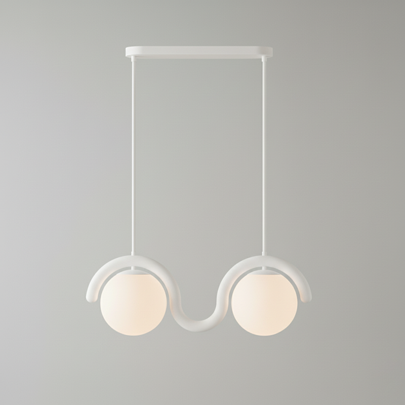 Uveta Linear Chandelier in Red and Silver