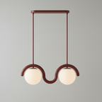 Uveta Linear Chandelier in Red and Silver