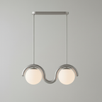 Uveta Linear Chandelier in Red and Silver