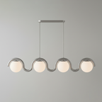 Uveta Linear Chandelier in Red and Silver