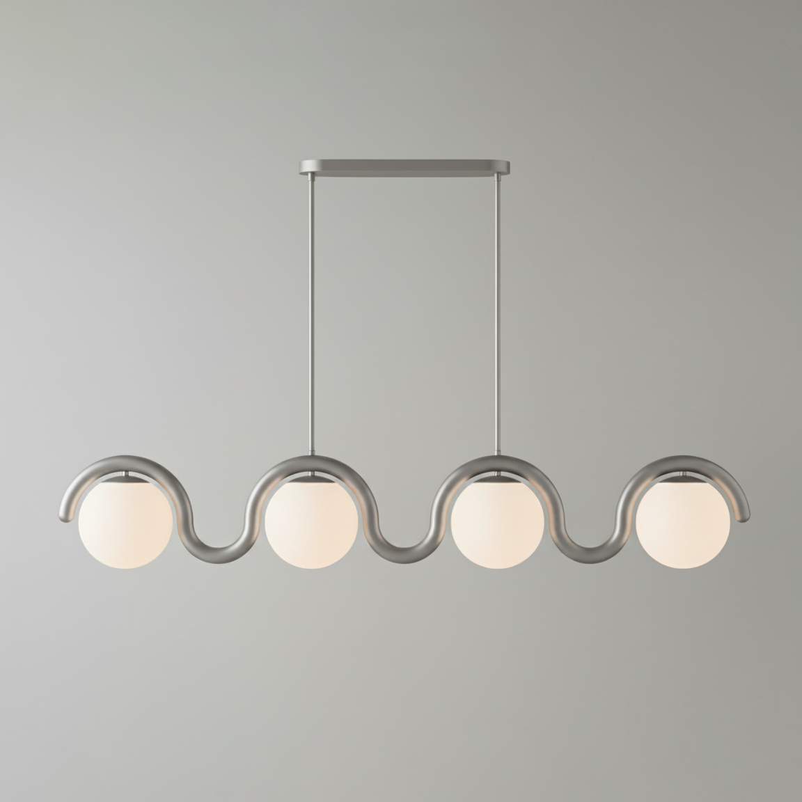 Uveta Linear Chandelier in Red and Silver