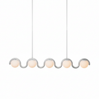 Uveta Linear Chandelier in Red and Silver
