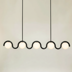 Uveta Linear Chandelier in Red and Silver