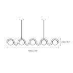 Uveta Linear Chandelier in Red and Silver
