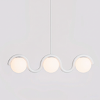 Uveta Linear Chandelier in Red and Silver
