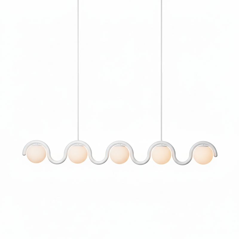 Uveta Linear Chandelier in Red and Silver