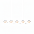 Uveta Linear Chandelier in Red and Silver