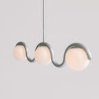 Uveta Linear Chandelier in Red and Silver