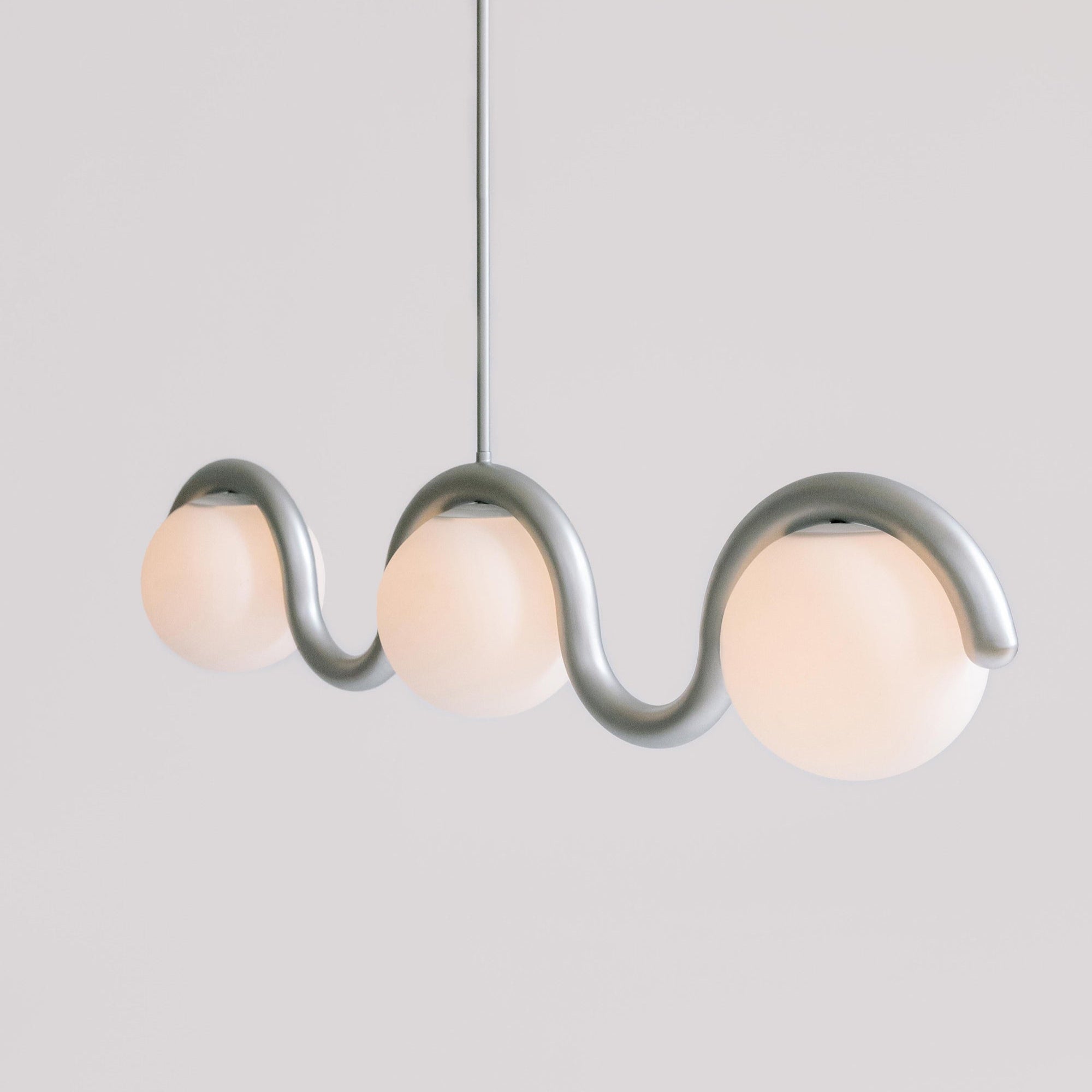 Uveta Linear Chandelier in Red and Silver