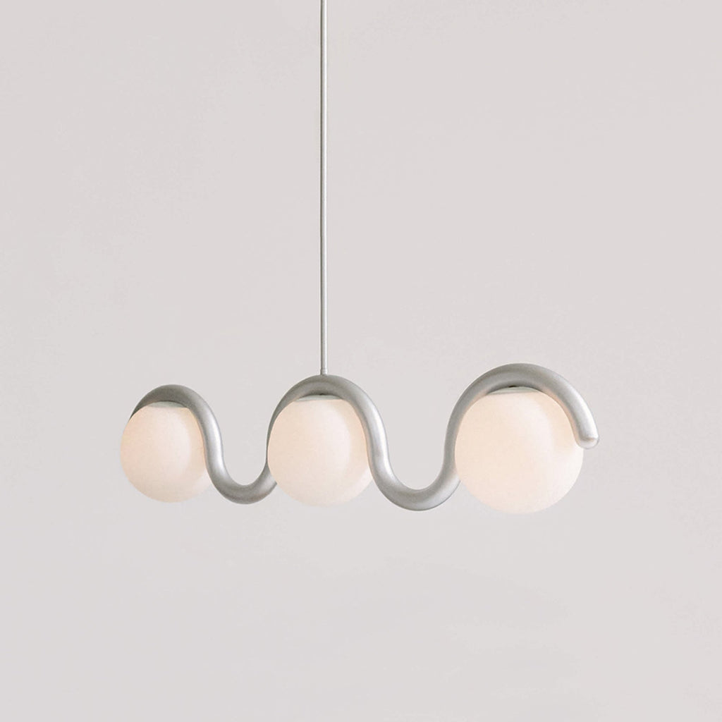 Uveta Linear Chandelier in Red and Silver
