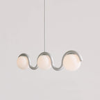 Uveta Linear Chandelier in Red and Silver