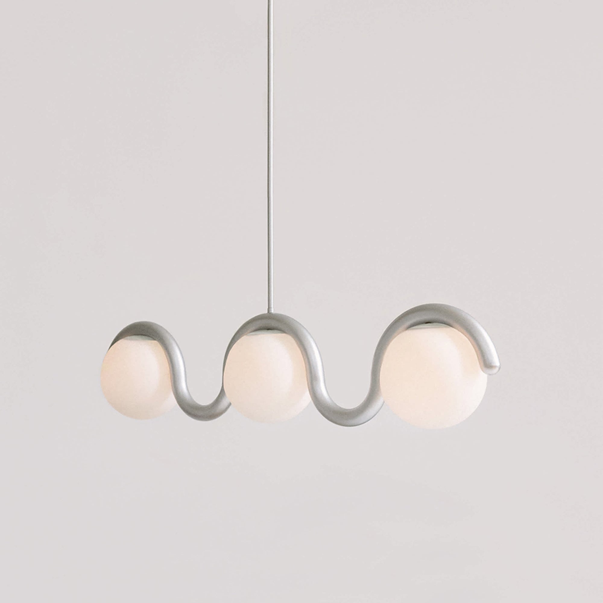 Uveta Linear Chandelier in Red and Silver