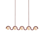Uveta Linear Chandelier in Red and Silver