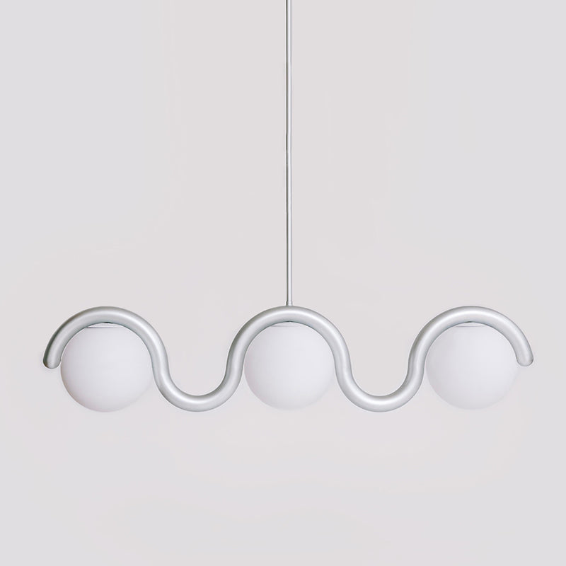 Uveta Linear Chandelier in Red and Silver