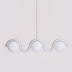 Uveta Linear Chandelier in Red and Silver
