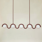 Uveta Linear Chandelier in Red and Silver