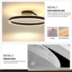 Solen Modern Black & White Circular Flush-Mount Ceiling Light