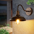 Ray Rustic Bowl‑Shaped Metal Wall Sconce, Antique Brass Finish