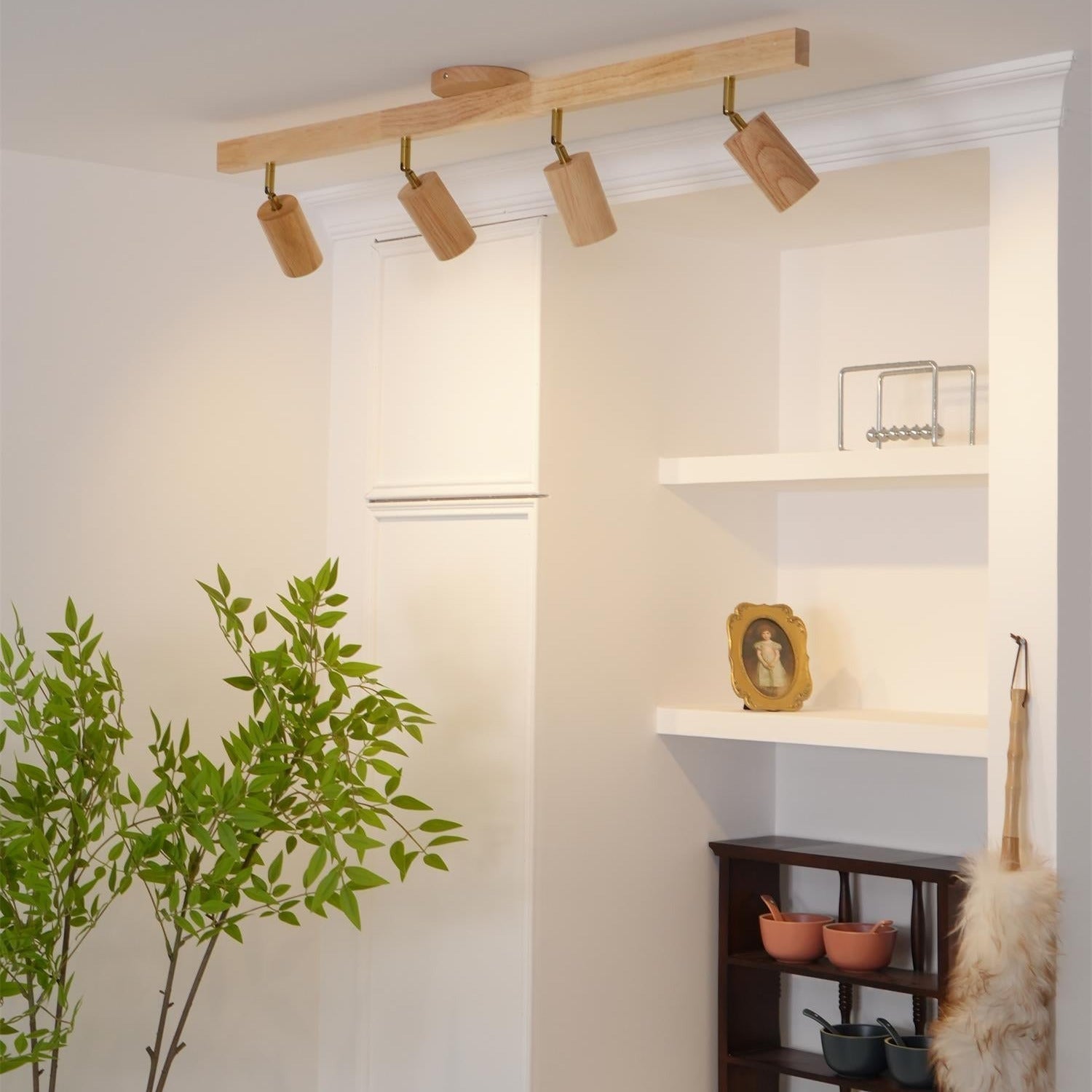 Veril Wooden Track Lighting Spotlight