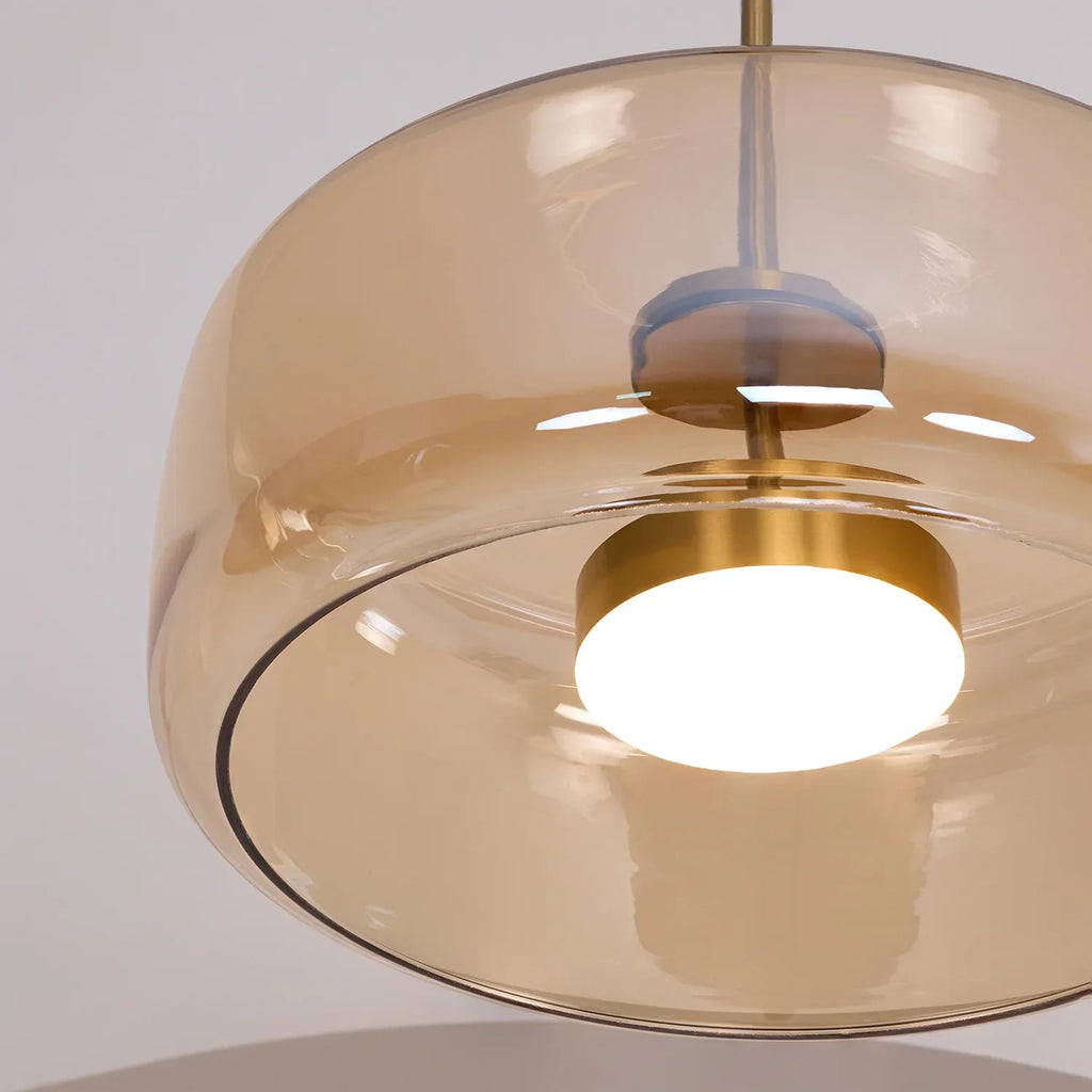 June Morden Glass Pendant Light in Clear, Smoky, or Amber
