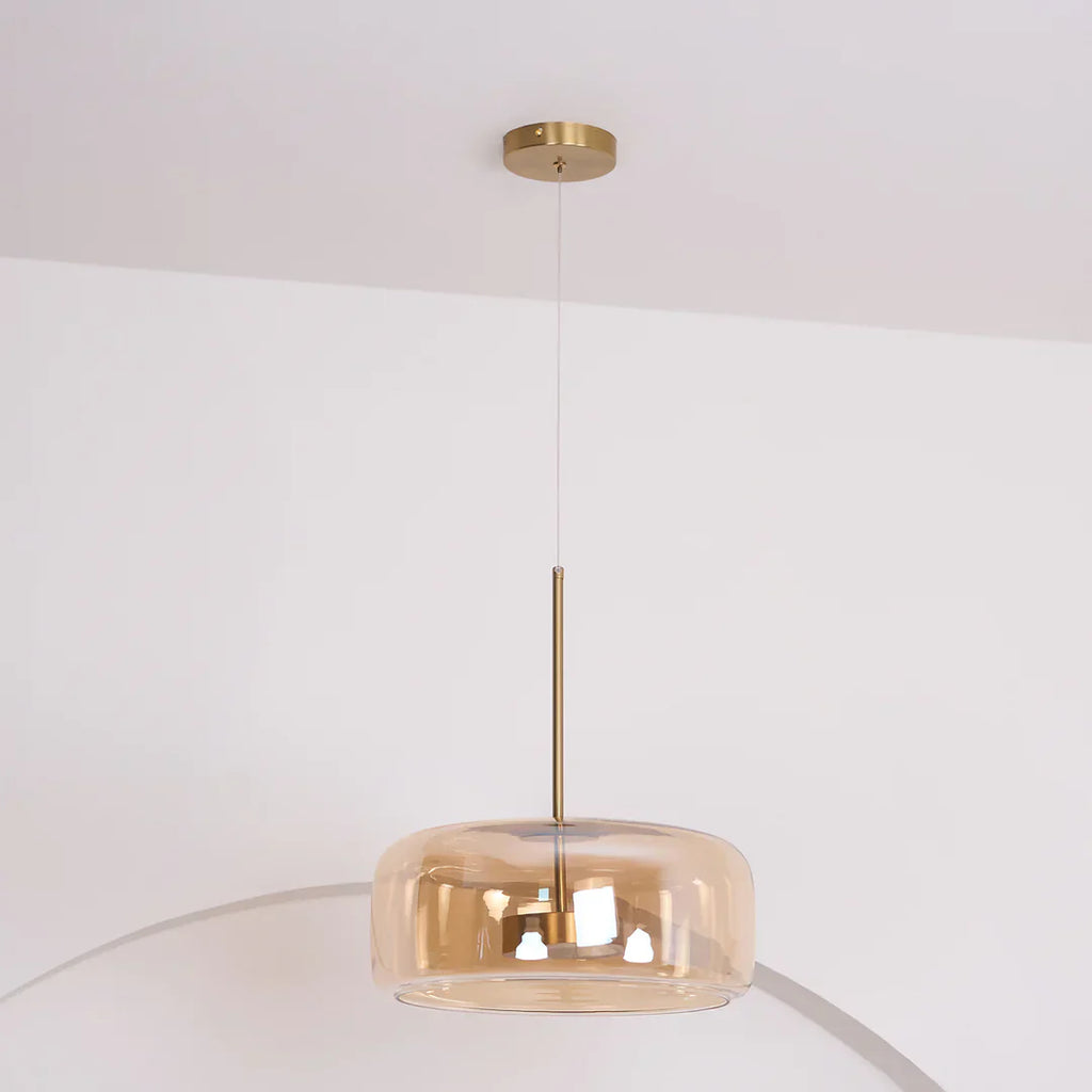 June Morden Glass Pendant Light in Clear, Smoky, or Amber