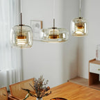June Morden Glass Pendant Light in Clear, Smoky, or Amber