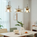 June Morden Glass Pendant Light in Clear, Smoky, or Amber