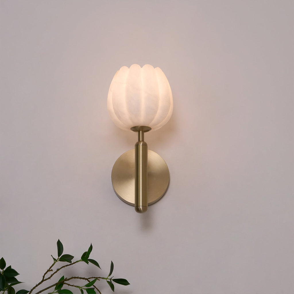 Ralin Alabaster Flowers Wall Lamp