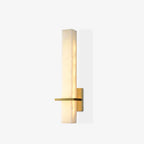 Ritta Modern Cuboid Wall Lamp in White Alabaster and Brass