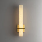 Ritta Modern Cuboid Wall Lamp in White Alabaster and Brass