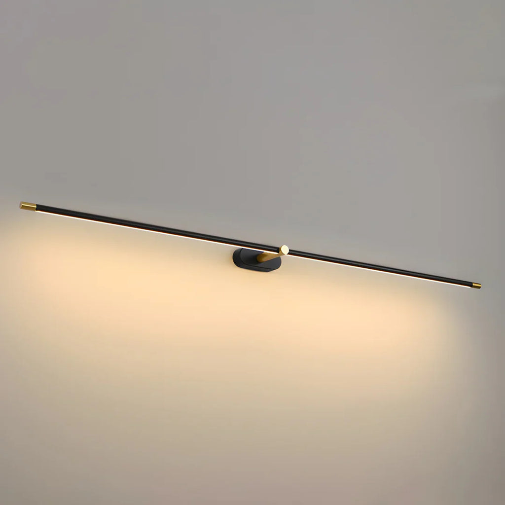 Ivox Minimalist Linear Wall Lamp – Gold & Black Finish