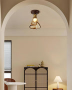 Velimo Amber Glass Flush-Mount Ceiling Light